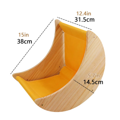 Cat Climbing Wall Mounted Hammock Scratching Post for Cat Wooden Furniture Ladder Steps Cats Sleeping and Playing