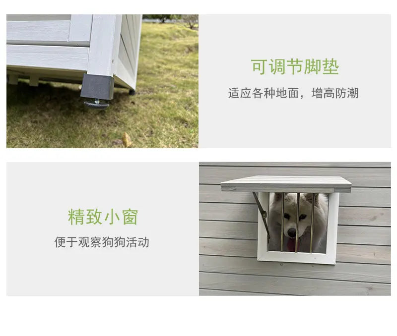 Dog House Outdoor Large Dog Kennel Wooden VillaHouse Cat Nest Rainproof Waterproof Sunscreen Outdoor Pet Cage