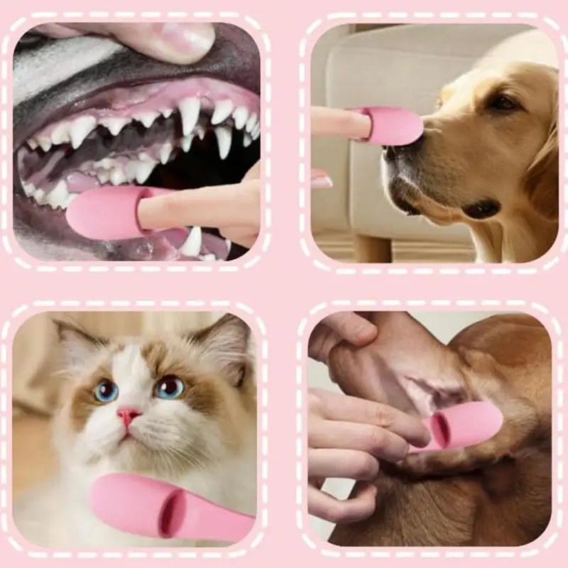 Cat Chin Brush Soft Chin Scrubber Soft Silicone Grooming Chin Scrubber Non-Slip Multifunctional Finger Pet Supplies