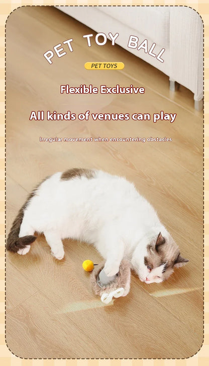 New Smart Cat Dog Toys Automatic Rolling Ball Fake Tail Rechargeable Electric Cat Bite Resistant Interactive Toy Pet Products