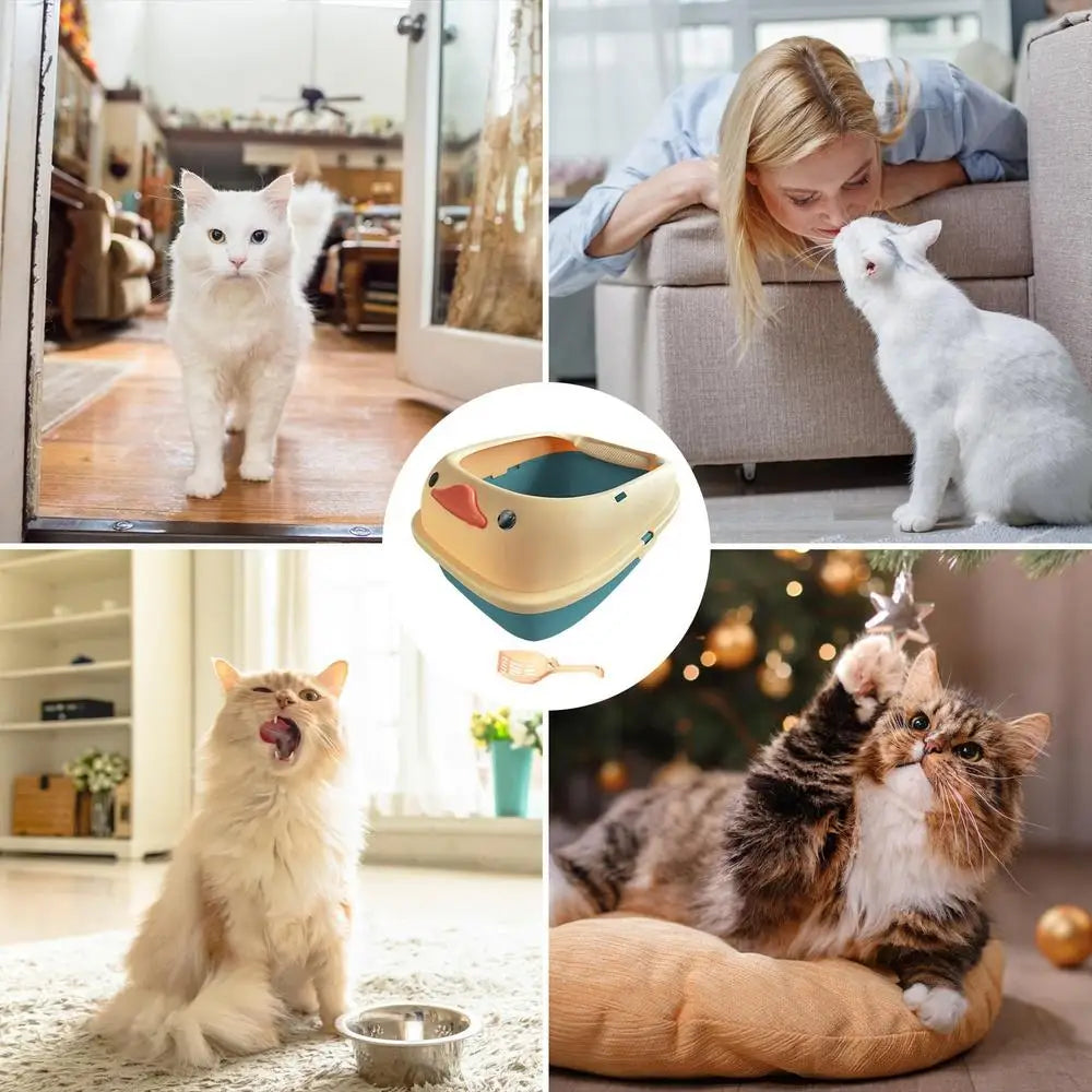 Large Cat Pan Cat Litter Pan Cat Litter Pan Cat Litter Container For Poop Large Cat Pan Litter Container With Scoop High Sided