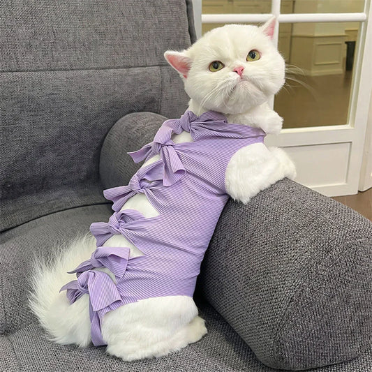 Cat Recovery Suit Breathable Cat Surgery Recovery Suit Onesies Female Kitty Castration Abdominal Wound Recovery Clothing Outfits