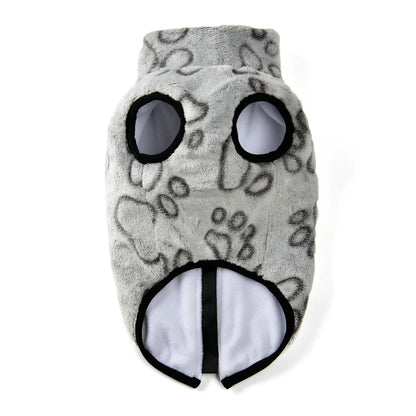 Fleece Dog Clothes Winter Warm Puppy Jacket For Small Dogs Cats Sweater Coat With Zipper D Ring Cute Print Chihuahua Pet Outfits
