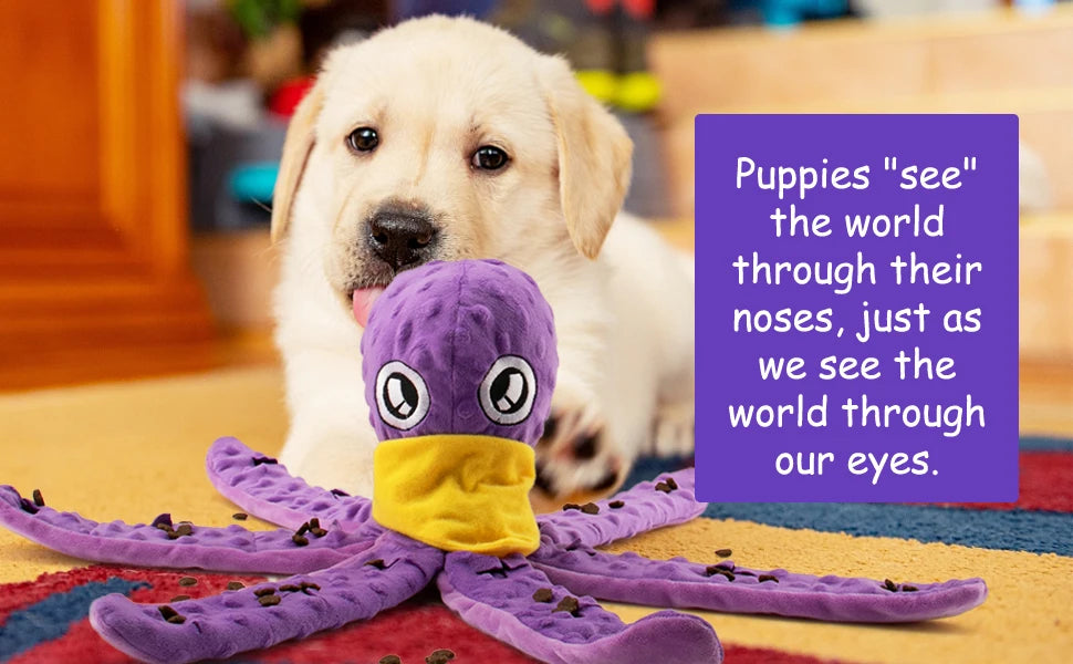 Dog Enrichment Toys，Octopus Dog Toys，Dog Snuffle Toy，Helps pets eat slowly, Dog Puzzle Game Interactive Toy，Slow Feeder Game