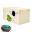 Parakeet Nest Box Wood Parrot Nesting Breeding House Nesting Boxes for Birds with Perch Stand Bird Cage Mating Box for Budgie