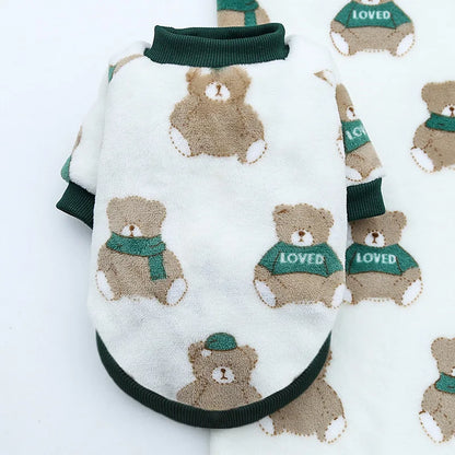 Funny Monkey Print Winter Dog Clothes French Bulldog Flannel Winter Dog Hoodies Medium Puppy Clothing for Cat Christmas Costume