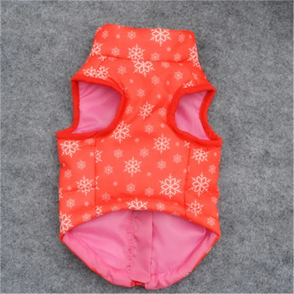 Windproof Pet Vest Jacket Winter Warm Big Dog Clothes Puppy Harness Clothing Funny Printed Coat for Small Medium Dogs Cats XS-XL