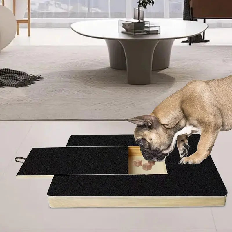 Dog Nail Scratch Board Adjustable Wooden Scratching Board with Built-in Treat Box Dog Nail File Board Self Scratcher Toy