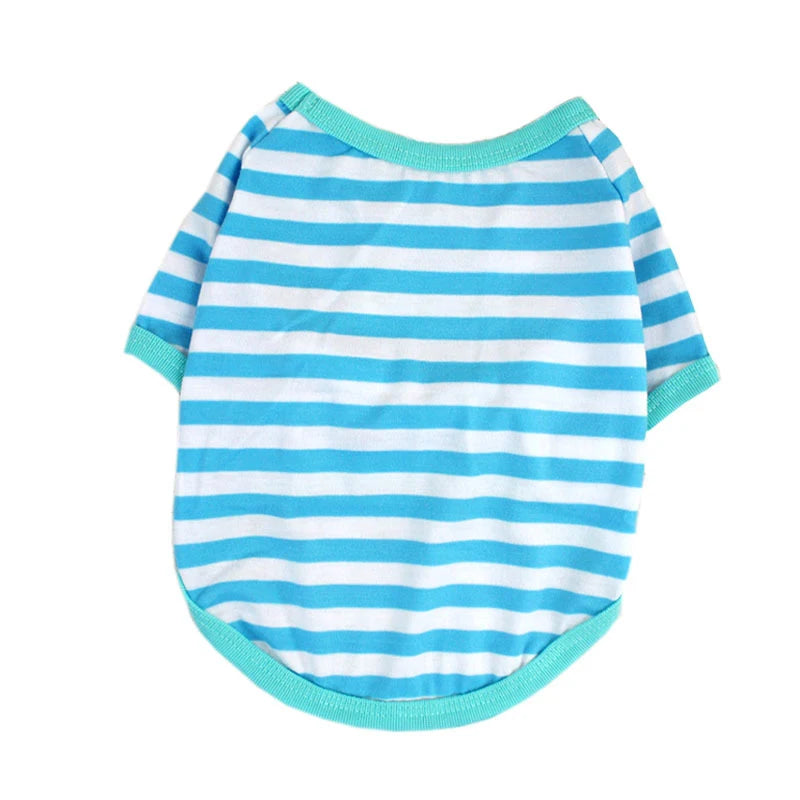 Stripe Dog T-shirt for Small Medium Dogs Cats Puppy Short Sleeve Cotton Shirt Pet Dog Summer Clothes French Bulldog Terrier