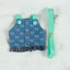 New Dog Harness and Leash Set for Small Dogs, Dark Wash Denim Puppy Dog Vest Harness Tassels Pet Jeans Butterfly Harness