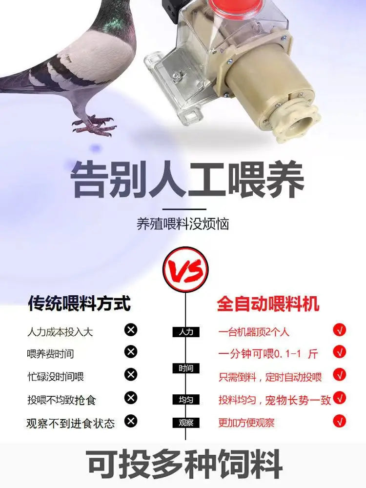 Automatic Chicken Feeder Pigeon Chicken Duck Carrier Pigeon Trough Intellegent Timing Automatic Chicken Feeder Pigeon Supplies