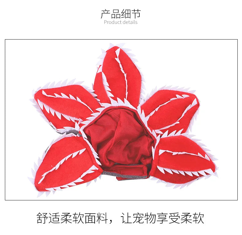 New Creative  Funny Pet Headgear Cosplay Cannibal Flower Hat Pet Dog Cat Halloween Costume Dog Costumes for Small Dogs