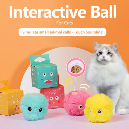Smart Interactive Ball Cat Toys Automatic Bouncing Rolling Ball Cat Mint Ball Sound Grinding Bite Resistant Cat and Pet Products
