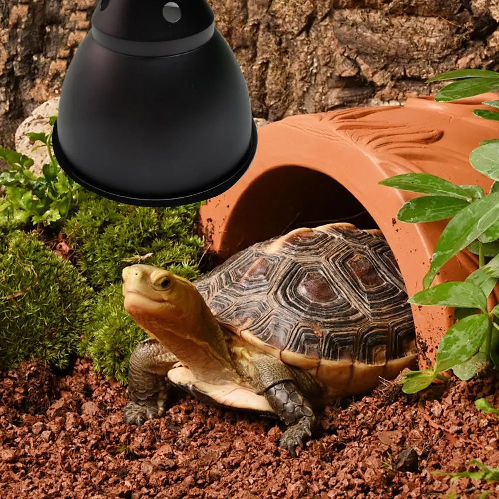 Reptile Heat Lamp Fixture Deep Dome Lampshade Optical Reflection Cover Terrarium Light Fixture for UVB Light Bulb Basking Bulb