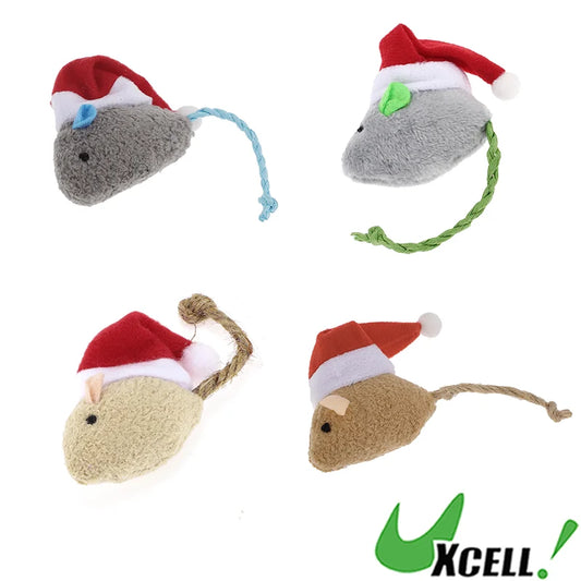 UXCELL 1 Pc Portable Cat Play Mouse Chew Toy Cat Dolls for Outdoor Plaything Christmas Gift Toys Plaything for Kitten Puppy