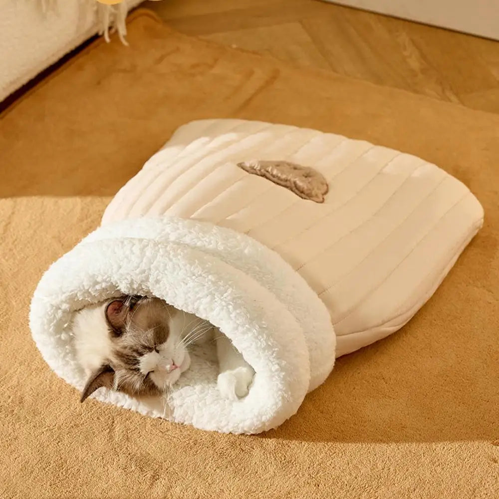 Cat Sleeping Bag Sleeping Bag Semi-Enclosed Cats Dogs Warming Pad Soft Cat Bed Lovely Cat Nest Pet Supplies for Cats and Dog