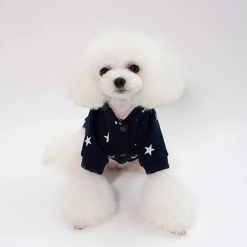 Fashion Star Pet Fleece Sweatshirt Sweater Jacket for Small Dogs Cats Crewneck Winter Coat Puppy Clothes for Poodle Shih Tzu Pug