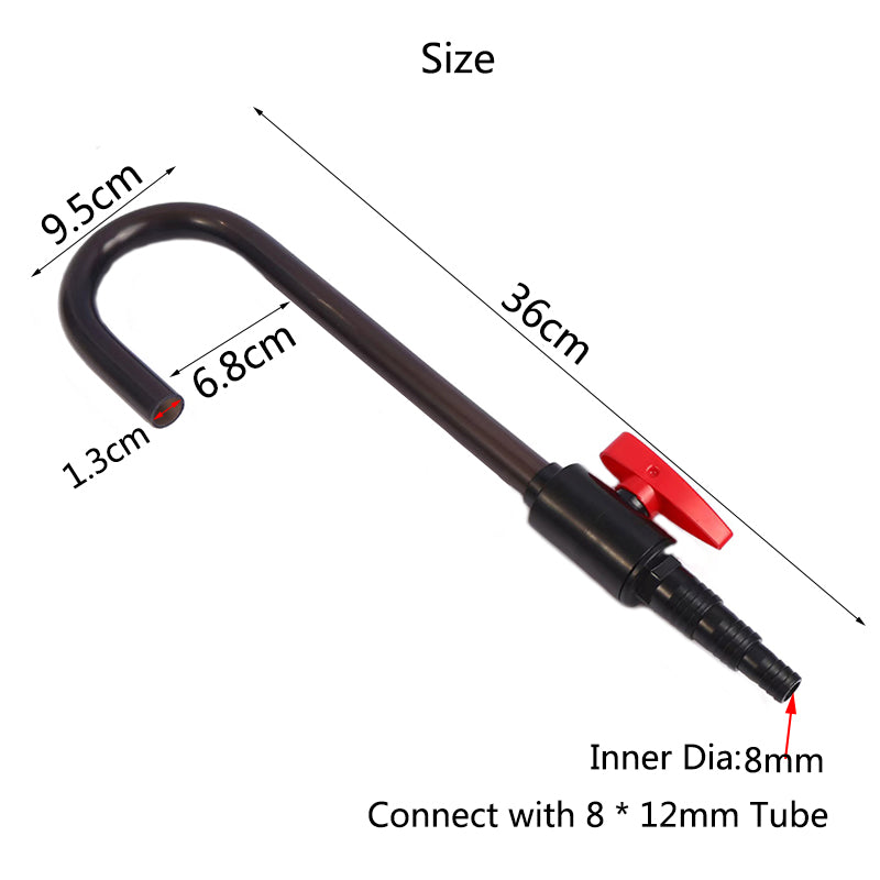 U-Shaped Fish Tank Water Changer Tube Aquarium Cleaning Tools Hanging Water Dispenser Supply Pipe Wall Mounted Elbow Hose