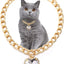 Luxury Dog Cat Necklace Jewelry with Heart Diamond Pendant Design Gold Chain Collar Pet Wedding Birthday Costume Accessories