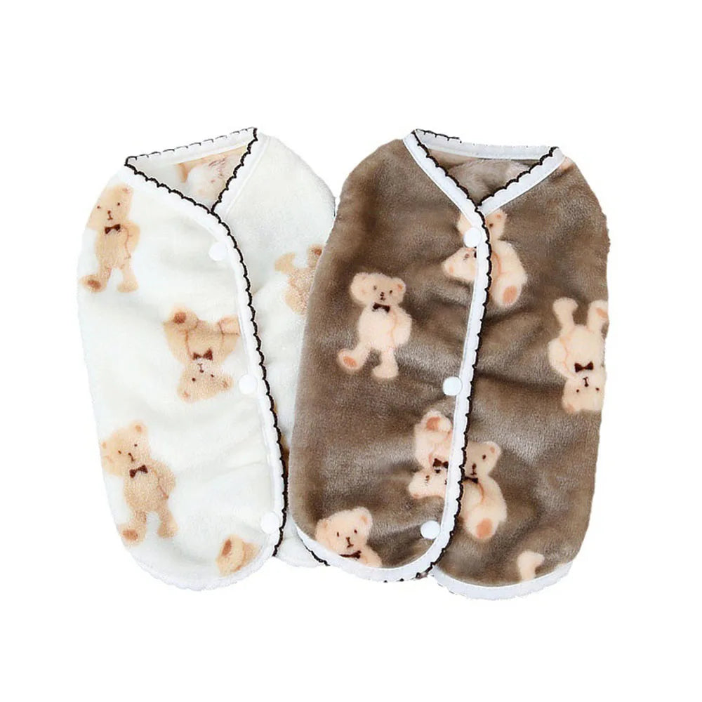 Leisure Pet Cat Clothes Winter Warm Sweatshirt Soft Cozy Cat Costume Kitten Cardigan Puppy Vest Small Dog Jacket Ropa Para Gatos