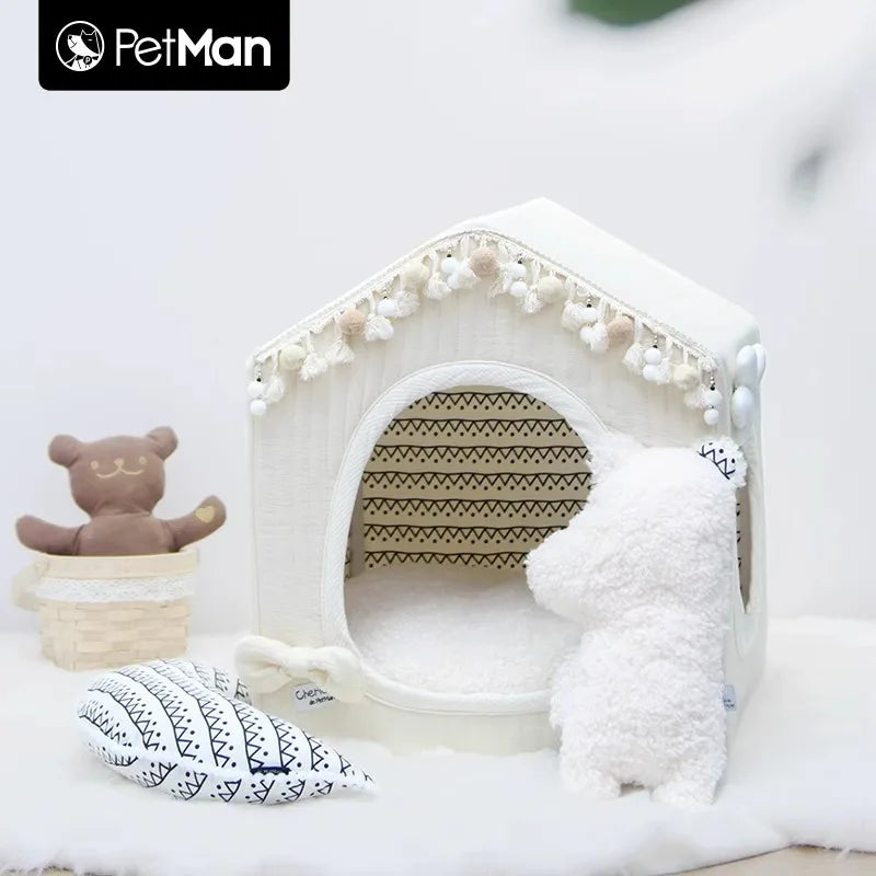 Petman Small Dog Pet Tent Maltese Internet celebrity Winter Warm Closed Kennel Villa Removable