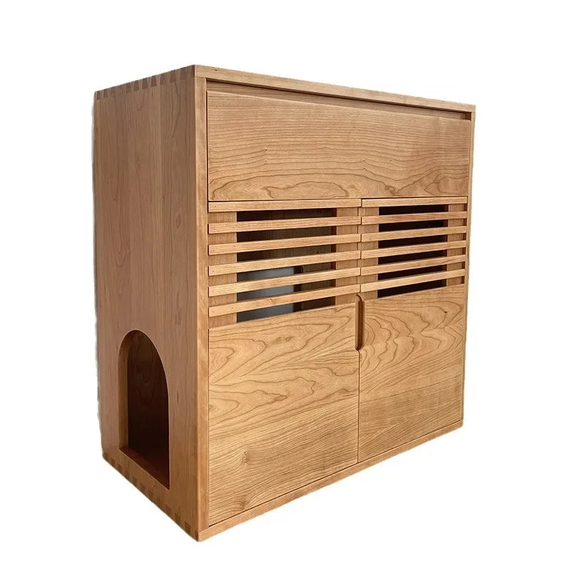 Cat House Dog House Pet Villa Cabinet Cat Space Capsule Solid Wood Cherry Red Oak Ash Wood