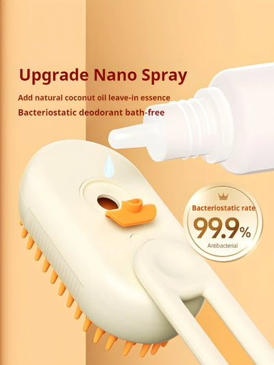3 in 1 Pet Cat Dog Steamy Spray Cleaning Brush Electric Anti-splashing Hair Removal Massage Brush Pet Grooming Hair Removal Comb