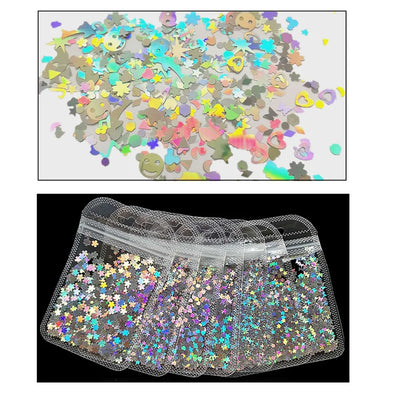 Cross-border Supply 10G BaG Laser Sequins Laser Four-pointed Star Butterfly Star DIY Crystal Glue Material
