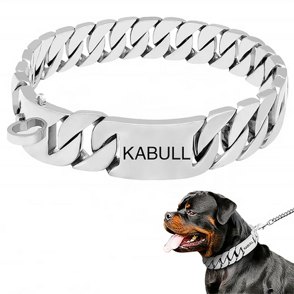Personalized Dog Name Metal Gold Dog Chain Collars Stainless Steel Pet Training Choke Collar For Large Dogs Pitbull Collar