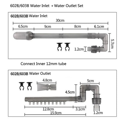 Aquarium Fish Tank Filter Rain Spray Bar Unit Outflow Pipe Inlet Outlet Tube Kit Fish Tank External Canister Filter Accessories
