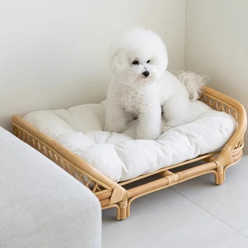 Dog bed universal cat litter pet bed rattan dog bed rattan kennels medium and small dogs winter and summer pet litter