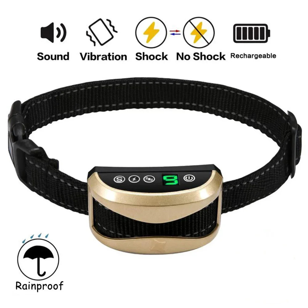Dog Collar Anti Bark Control Collar Dog Training Accessories Waterproof Rechargeable Anti Barking For Dogs Training Collars