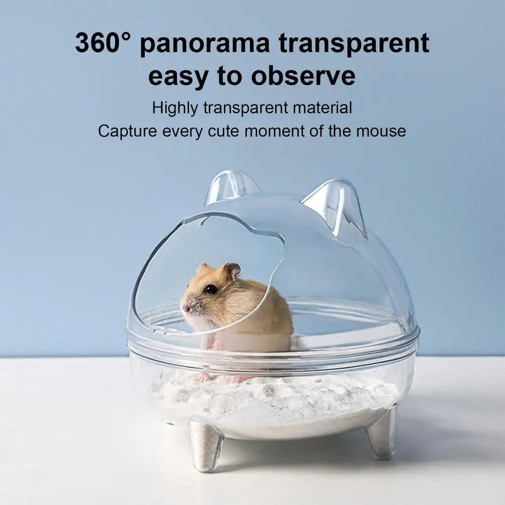 Hamster Sand Bath Container Fully Transparent Hamster Chinchilla Sand Bathroom Plastic Toilet Bathtub For Syrian Hamster