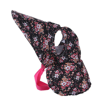 Dog Hat with Ear Holes for Outdoor Sun Protection Floral Dog Cap Female Summer Pet Visor Sunbonnet Adjustable for Girl Puppies