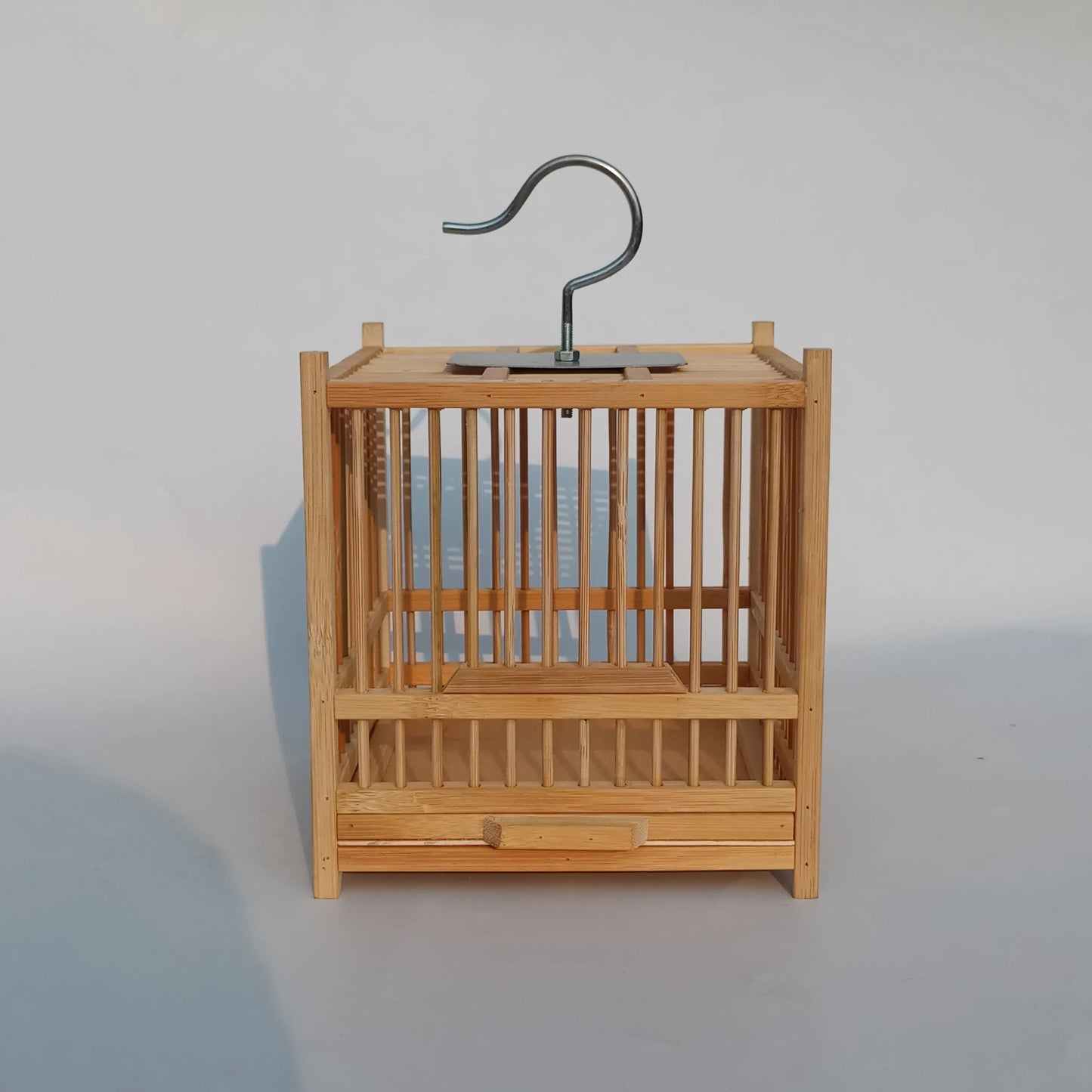 Grasshopper Cage, Bamboo Single Grid, Pure Handmade Bamboo Woven Cage, Classic Insect Crawling Tool with Drawer