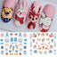 12pcs Cute Penguin Winter Nail Stickers Birds Bear Cat Cartoon Animal Snowflake Sliders Water Decals Decoration Xmas Tips Foils