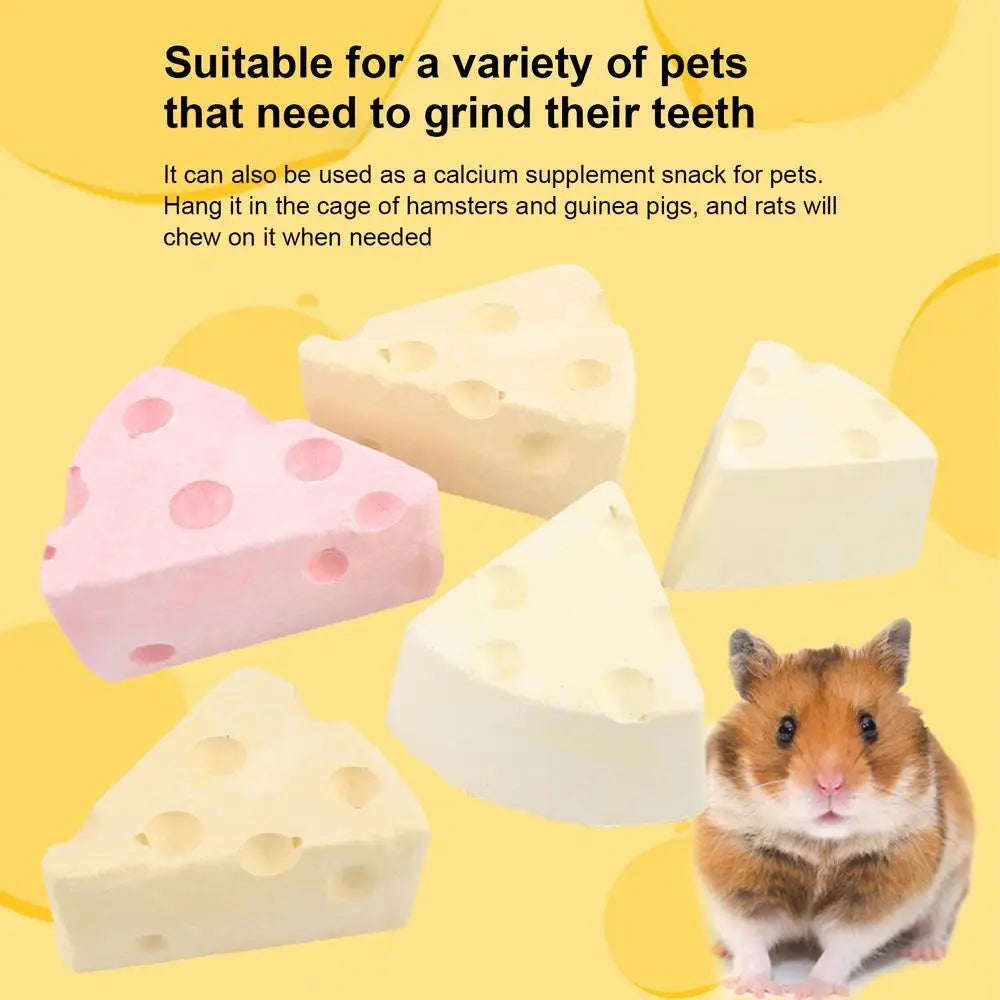 Calcium Grinding Stones For Hamsters Cheese Shape Calcium Stone Chew Toys Mineral Chew Toy Small Chewing Toys For Gerbil Small