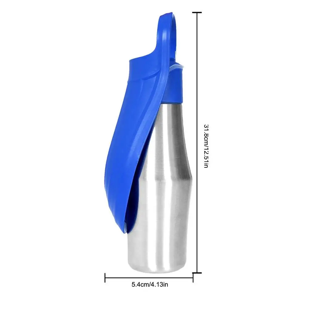 Portable Water Bottle For Dogs 27oz Stainless Steel Travel Water Dispenser Pet Accessories 2 In 1 Dog Water Bowl For Most Sizes