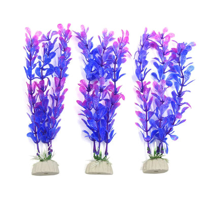 UXCELL 3/4/5/6/8/9 Pcs Artificial Aquarium Plants Grass Water Weeds Ornament Fish Tank Plant Flower Grass Decor Accessories