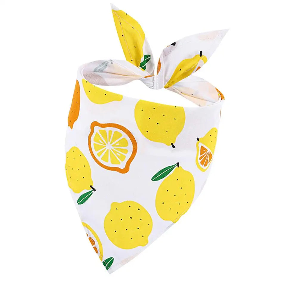 Fruit Dog Bandana Triangle Scarfs Bibs with Cute Fruit Pattern Cartoon Dog Triangle Bib Fruit Print Pet Neckerchief for Pet Dog