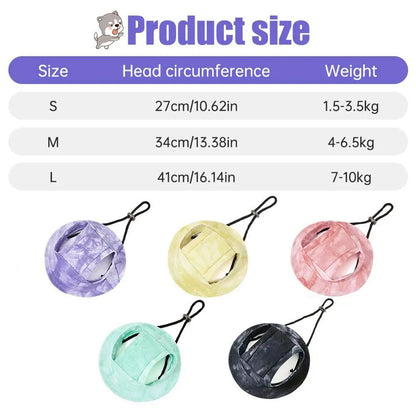 Dog And Cat Sun Hat Anti-strangle Hat Anti-fall Exposed Ears Adjustable Rope Buckle Bucket Hat Pet Supplies Colorful Large Size