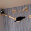 1PC Wall Mounted Climbing Shelf Cat Bridge Cat Hammock and Scratching Post or Wood Stairway for Kitten Indoor Playing and Rest