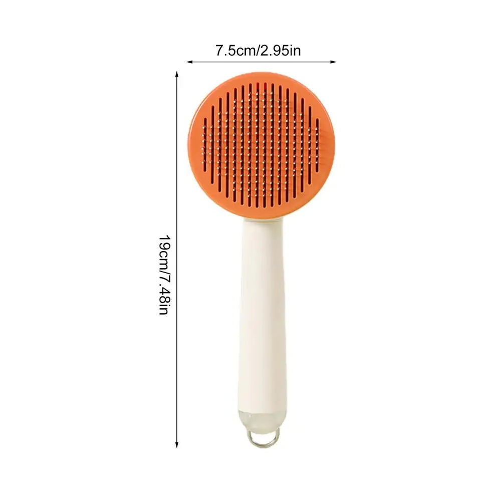 Self Cleaning Cat Brush Pet Cleaning Brush Pet Brush for Grooming Hair Removal with Release Button and Ergonomic Handle