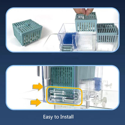 New Fish Tank Waterfall Filter Box Wall Mounted Built-in Silent Circulating Water Purifier For Aquarium Tank Box With Water Pump