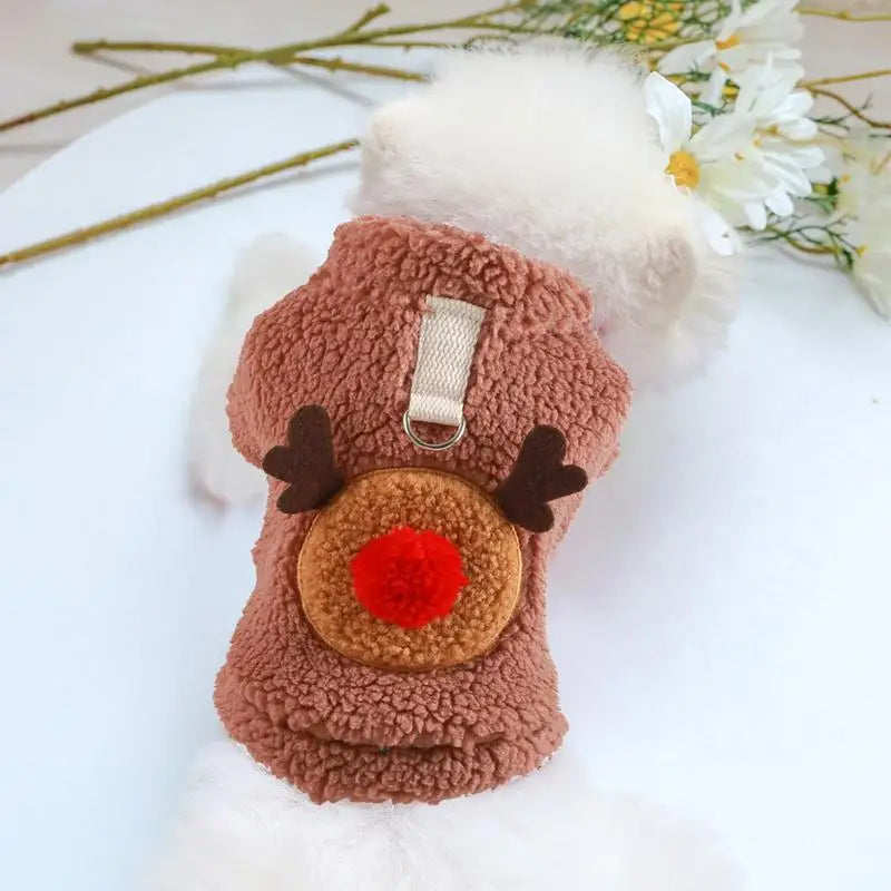 Dog Christmas Clothes Sweater Elk Sweatshirt Puppy Winter Clothes Coat Cat And Dog Plush Vest Christmas Dress Up Pet Supplies