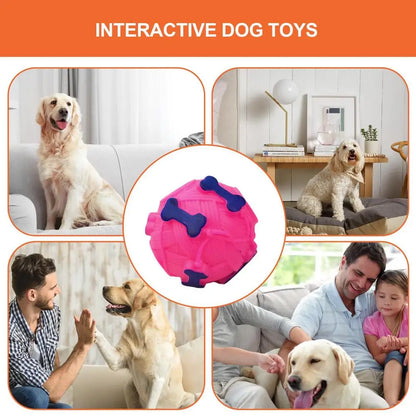 Treat Dispenser Toys For Dogs Interactive Puppy Squeaky Treat Dispenser Ball Dog Teeth-Grinding Toy Puppy Puzzle Slow Feeder