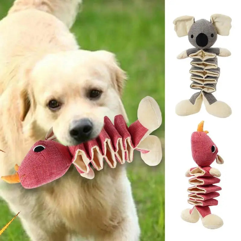 Plush Squeaky Dog Toys Teeth Cleaning Sound Pet Dog Toys Animal Shape Squeaky Dog Chew Toy For Puppies Puppy Squeaker Toys