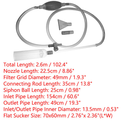 UXCELL Aquarium Water Change Kit Fish Tank Siphon Long Hose Parts Vacuum Cleaner Water Pump Gravel Filter Tools Accessories Set