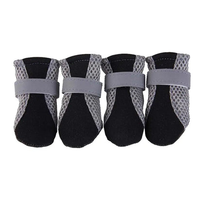 Small Dog Shoes Mesh Hiking Boots Paw Protector 4pcs Breathable Dog Shoes Adjustable Non Slip For Outdoor Running Walking Summer