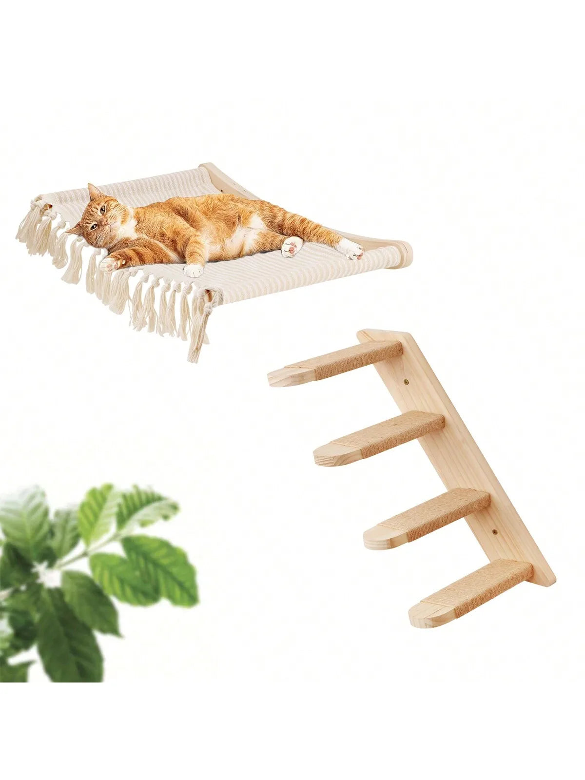 Wall Mounted Cat Perch & Corner Platform With Felt Durable Cats Hammock Suit Cat Climbing Rope to Make Kitten Exercise Cat Tree
